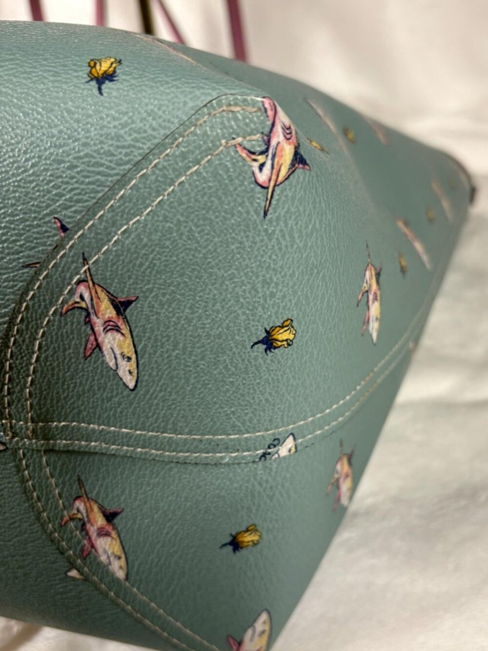 Coach Reversible City Tote with Shark Print, Scarf and Charm - Picture 7 of 12